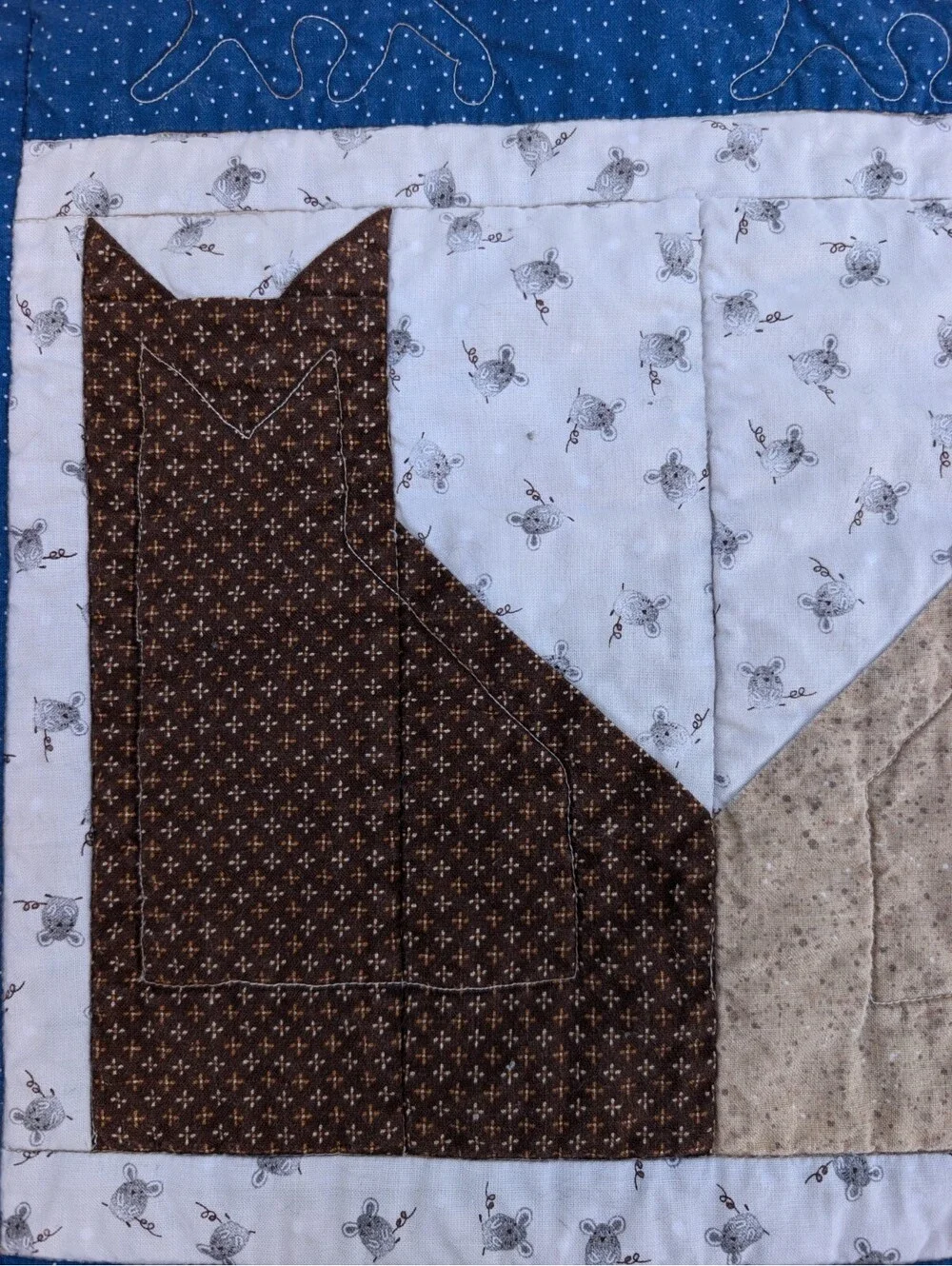 Quilt Handmade Cats Cat Lover Patchwork Throw Blanket Wall Hanging 44x66